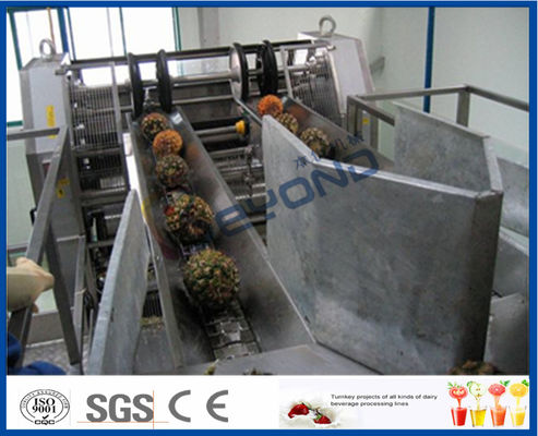 Linha de processamento totalmente automático do abacaxi do controle do PLC para máquinas de processamento do suco de fruto